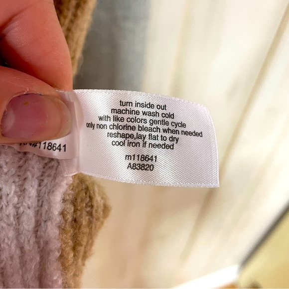 Lane Bryant White Gray Tan Colorblock Turtleneck Tunic Sweater Sz 22/24 - Picture 4 of 7